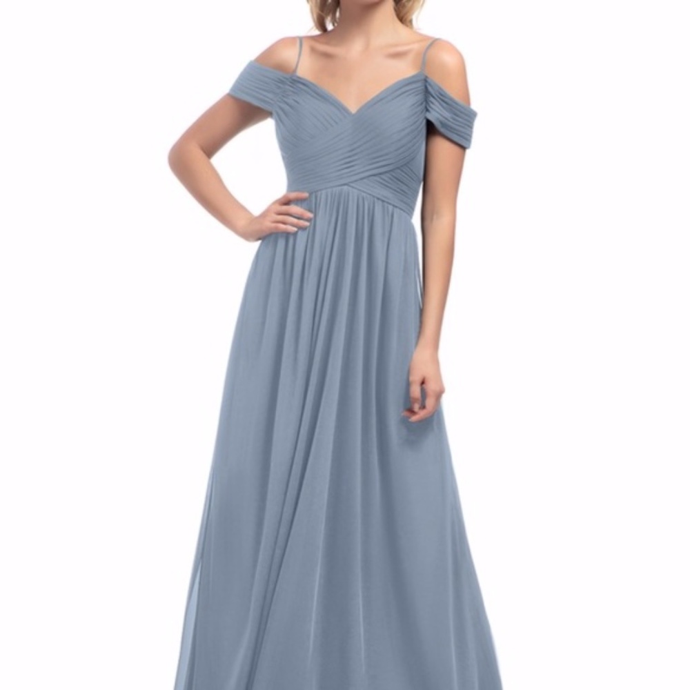 Azazie Dusty Blue Aja Dress A12